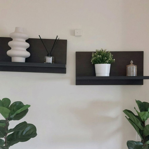 Minimalist Wenge wall shelves set like new, 2 pcs, premium sturdy build