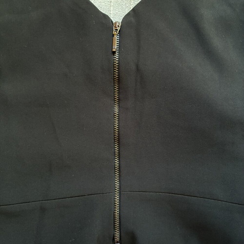 Zara black faux-wrap crop top with exposed back zip, size M