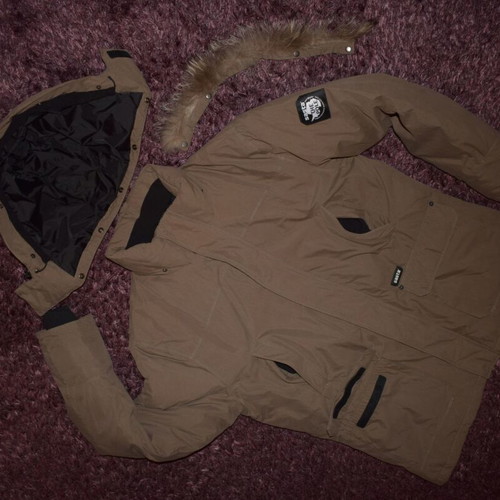 Sasta The Pole men's parka jacket XXL like new, beige and brown