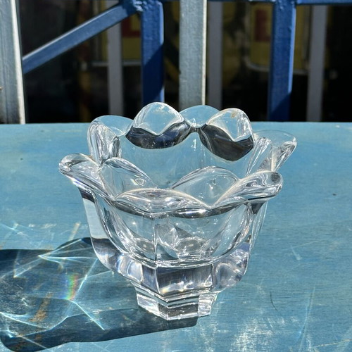 Orrefors Sweden Crystal Vase Tulip Design used, 11x13 cm