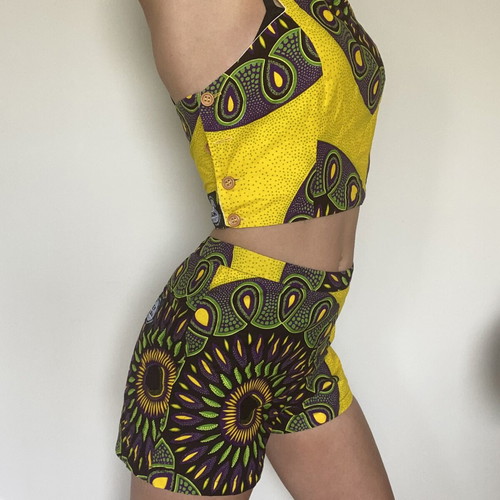 Jekkah Handmade Womens Cotton Set XS New, Colorful Yellow