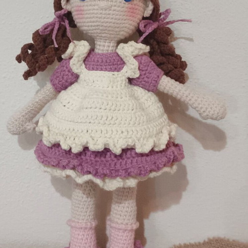 Handmade knitted Amigurumi doll new, height 27cm