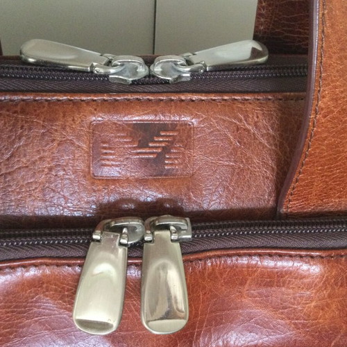 Leather Professional Briefcase M by Mihail like new, brown