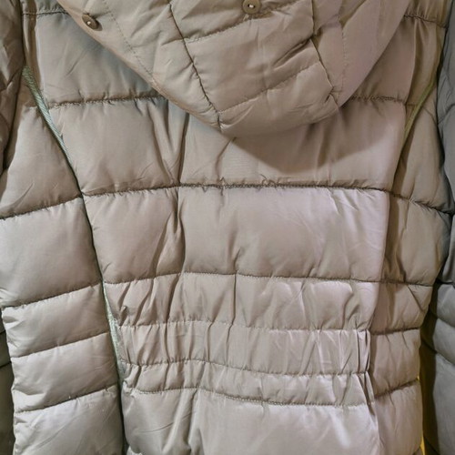 Long women's jacket with detachable fur gold new