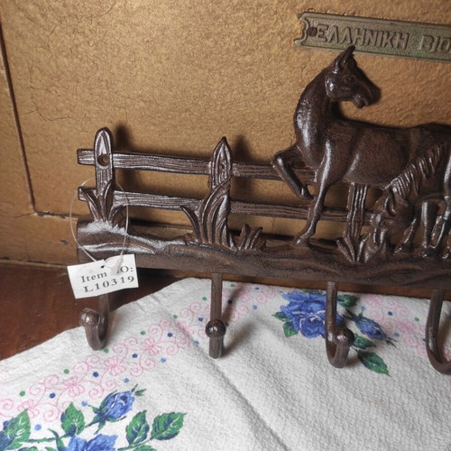 Cast iron Horses hanger 5 positions 36x13cm new