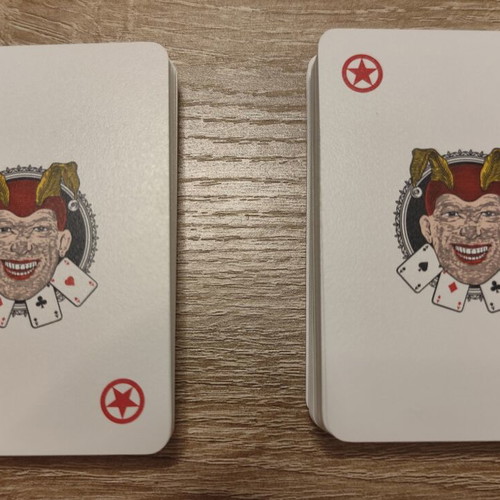Dal Negro Treviso playing cards set used, red and blue