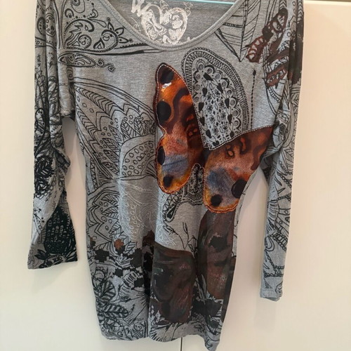 Desigual long blouse like new, gray, sizes XS and S