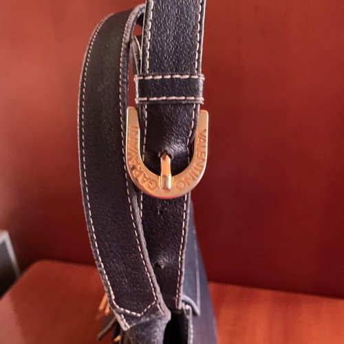 Valentino shoulder bag used, dark blue, leather