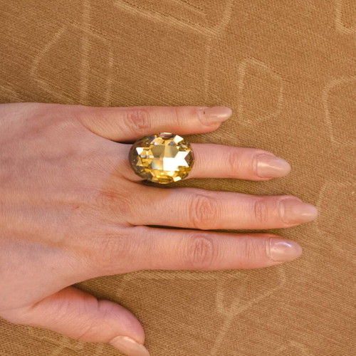 Ring with Swarovski stone adjustable new