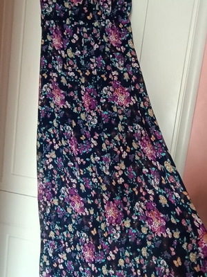 Strapless floral maxi dress like new with lining