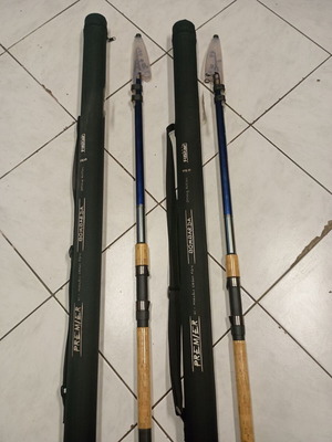 Fishing rods Premier Filstar Bombarda strong weight 4.50m new with case set of 2
