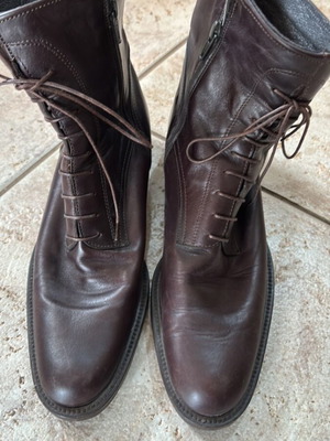 Leather women's ankle boots like new, brown, size 39