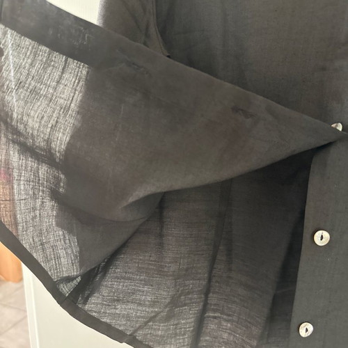 Summer black shirt size M used with mother-of-pearl buttons