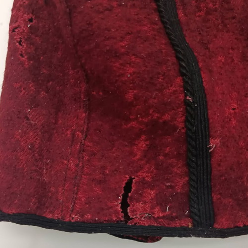 Collectible traditional woolen burgundy vest used