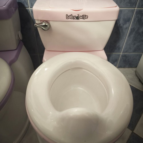 Babywise yoyo potty with flush sound and toilet paper holder, pink and purple