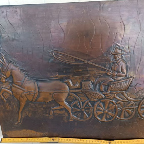Original copper artwork by E. Filippakis used, theme The Carriage, 57cm x 42cm