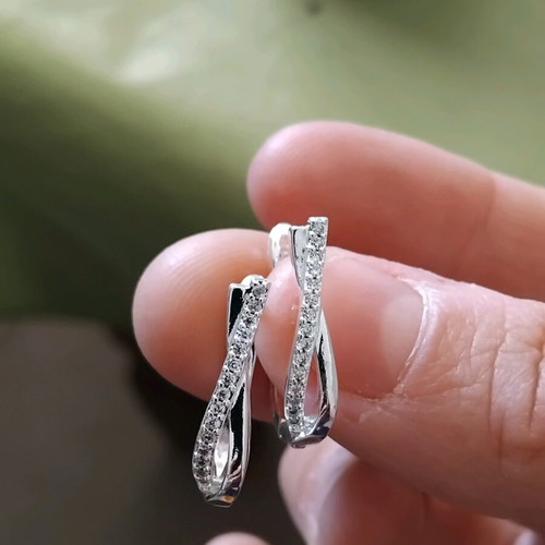 Zirconia silver earrings new