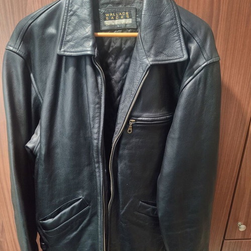 Jacket Wallace Sacks μαύρο δερμάτινο ανδρικό μέγεθος L μεταχειρισμένο