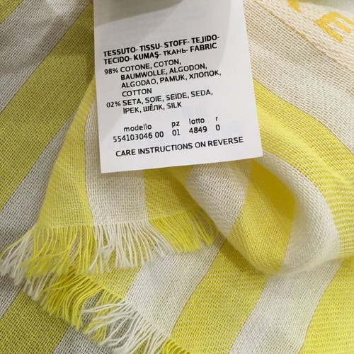 Weekend Max Mara Cotton/Linen Scarf New, White and Yellow