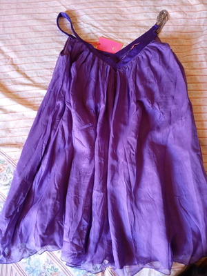 BSB purple silk mini dress with metallic detail