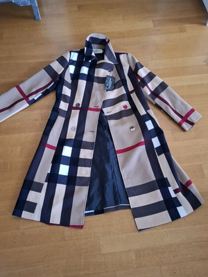 All of you checked coat 100% cotton new with belt size M