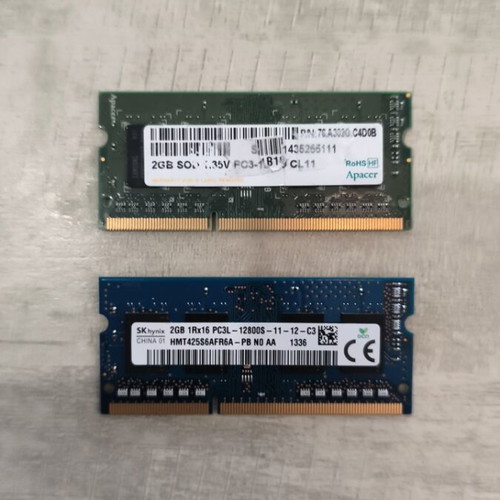 Laptop RAM 2x2GB PC3L 12800S used