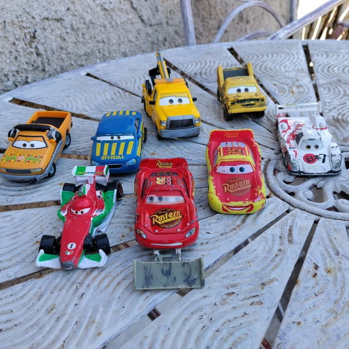 Set of 9 Disney Pixar Cars toy cars used, Mattel metal and plastic