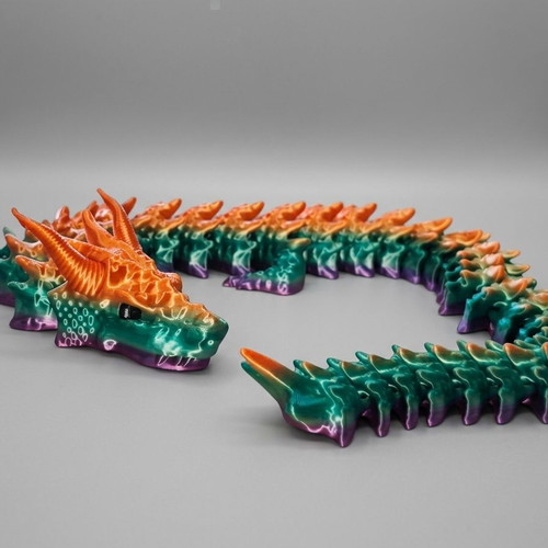 Articulated Dragon (~50cm) Multicolor Silk PLA fidget toy