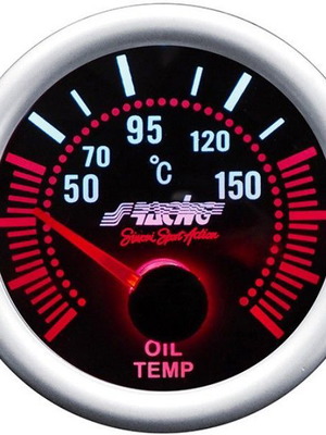 Θερμοκρασία λαδιού 52mm 2 inch μαύρο με κόκκινο φωτισμό Simoni Racing