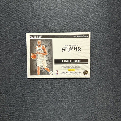 Panini Silhouette 2024-25 Kawhi Leonard NBA Gear card with game worn patch like new