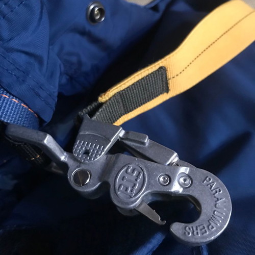 Parajumpers jacket used medium blue with detachable fur hood