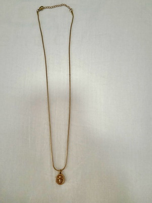 Steel necklace with cross new, gold color