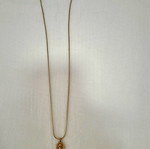 Steel necklace with cross new, gold color