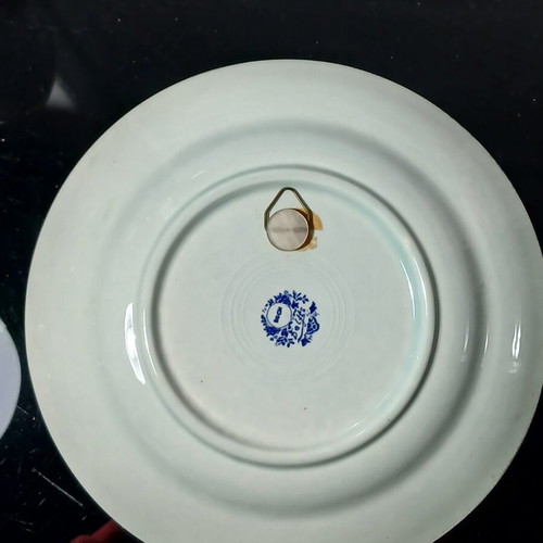 Delft Blue vintage decorative plate used, ceramic with windmill design