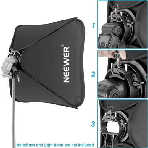 Neewer 80 x 80cm Bowens Mount Softbox with Grid and S-type Flash Bracket like new