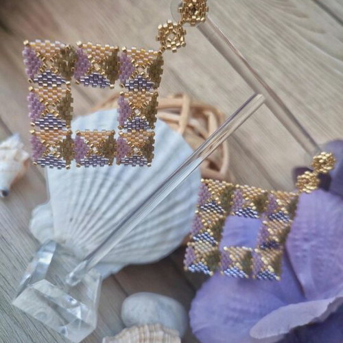 Handmade Miyuki earrings multicolor with stainless steel clasp made to order