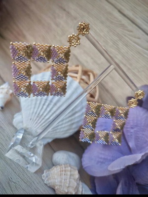 Handmade Miyuki earrings multicolor with stainless steel clasp made to order