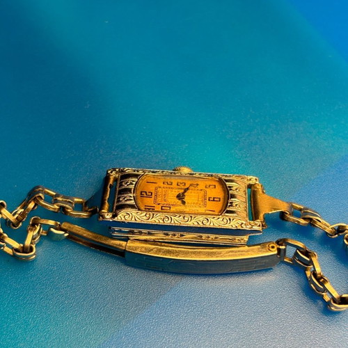 Benrus lady watch 1920 used, silver gold plated