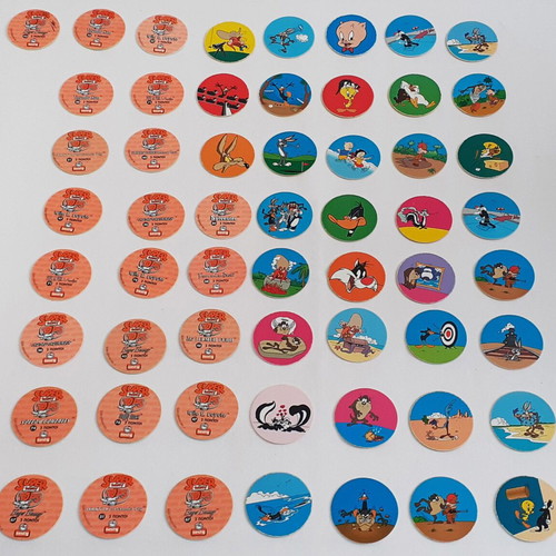 Vintage caps used, collection of 80 pieces with Tasty Tops and Pokemon Tazos