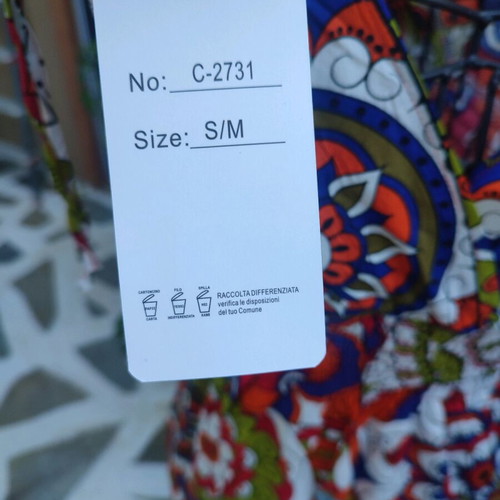 Dress short-sleeved with colorful pattern, new, size S/M