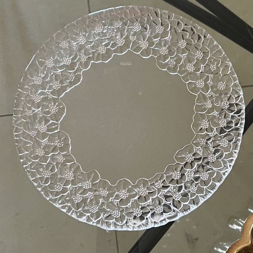 Thomas Germany vintage glass plate with floral design 22cm like new