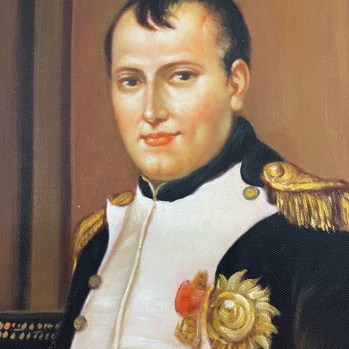 Napoleon oil painting artwork with gold frame
