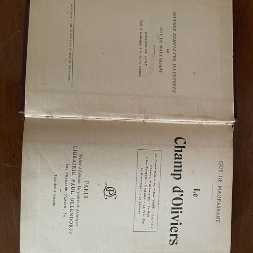 Guy de Maupassant Le Champ d’Oliviers book used, French