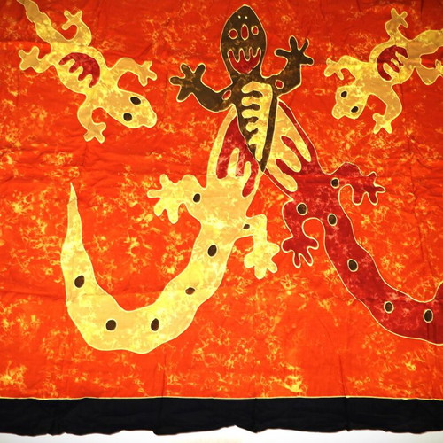 Batik Painting On Cloth Handmade Pareo Scarf Multicolor