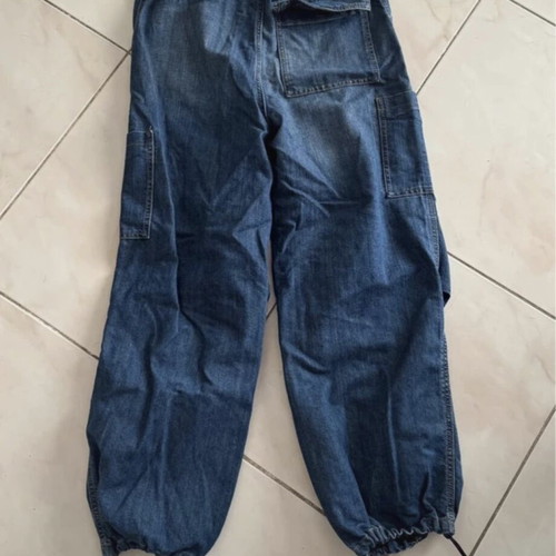 Denim cargo parachute pants used H&M Divided, size S, blue