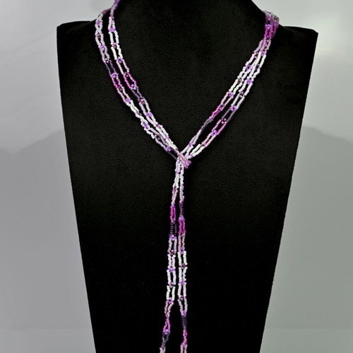 Delica Beaded Necklace made to order, purple