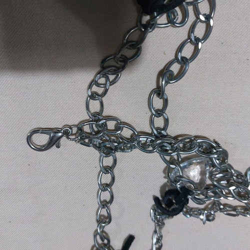 Belt necklace for women like new, black and white