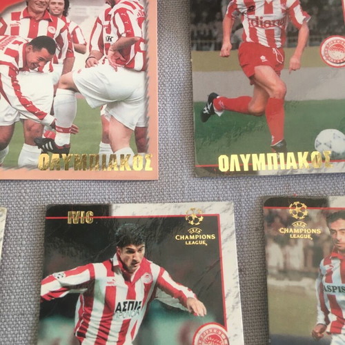 Golden Olympiakos Champions League 98 Cards like new, vintage