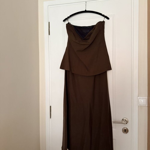 Zara long linen dress like new, brown, size M