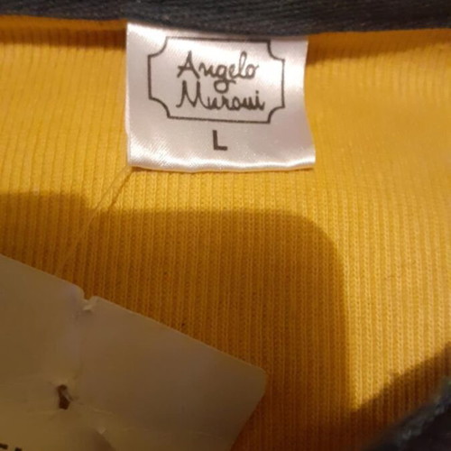 Men's Polo Shirt Gray with Yellow, New, Size L